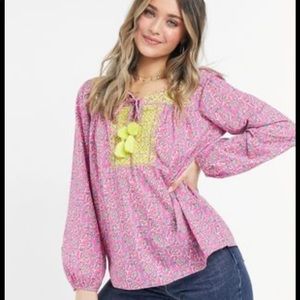 J Crew Embroidered Blouse